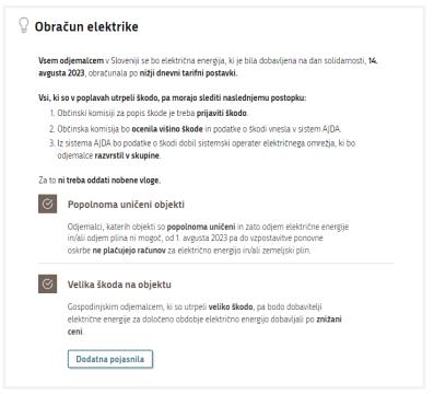 Obračun elektrike za oškodovane v avgustovskem neurju